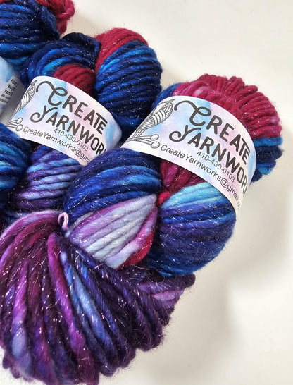 It's Electric! in Silver Sparkle Superwash Merino Blend  Super Bulky Weight Yarn