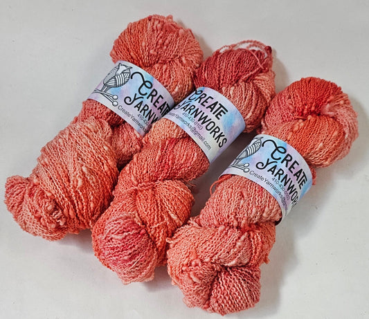 Broken Peach in Slub Superwash Merino/Nylon (90/10) Blend Fingering Weight Yarn