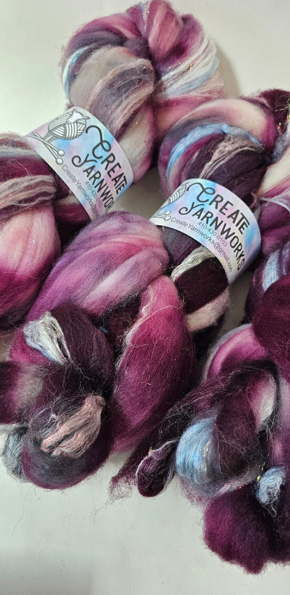 Wine Country in Superwash Merino & Stellina Blend 4oz braid