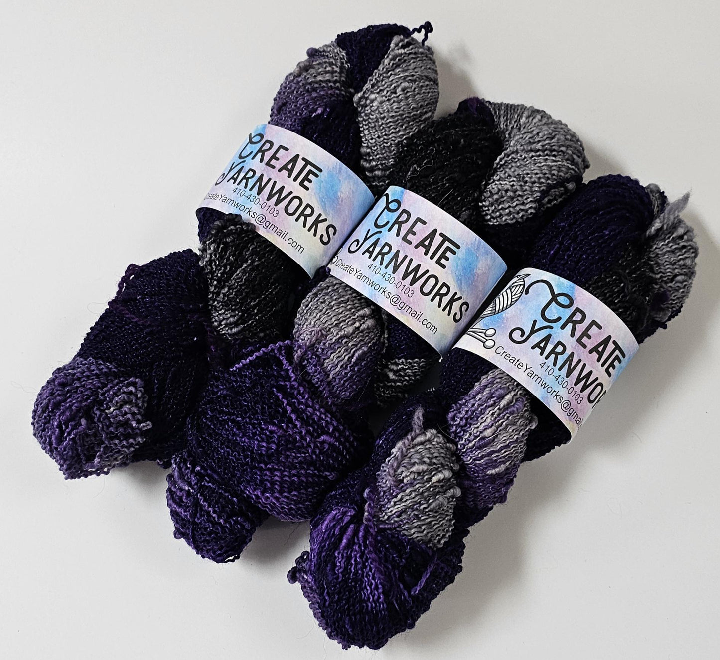 Purple Rain in Slub Superwash Merino/Nylon (90/10) Blend Fingering Weight Yarn