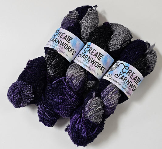Purple Rain in Slub Superwash Merino/Nylon (90/10) Blend Fingering Weight Yarn