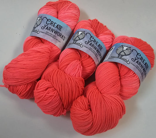 Simply Red Neon in Superwash Merino/Nylon (85/15) Blend Fingering Weight Yarn