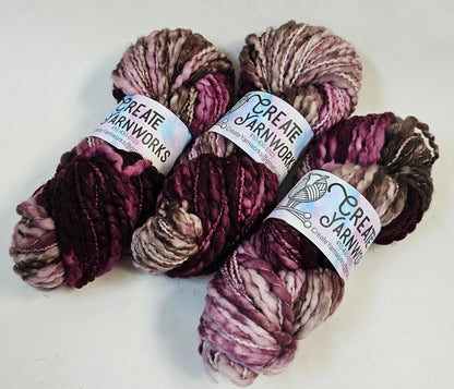 Burgundy Bark in Thick n Thin 100% Superwash Merino Bulky Yarn