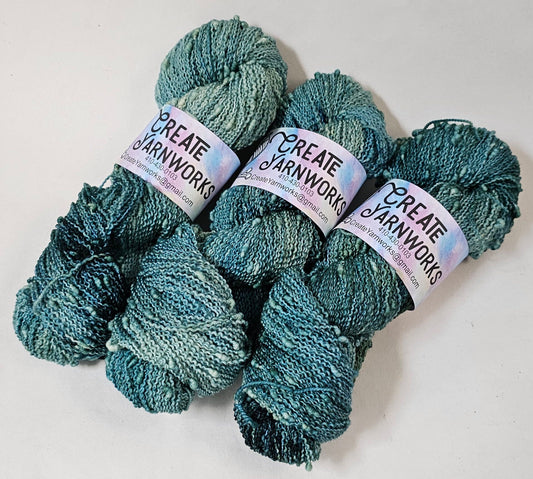 Oceans Deep in Slub Superwash Merino/Nylon (90/10) Blend Fingering Weight Yarn