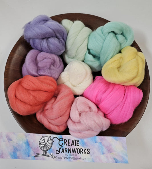 Unicorn in 23 micron Merino Fiber for Needle Felting, Wet Felting, or Spinning *sparkles*