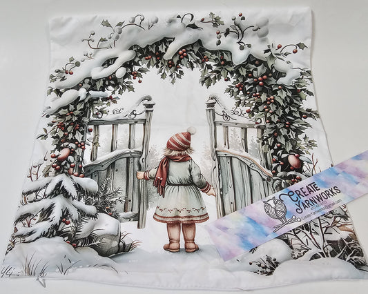 Special - Decorative 18"x18" Pillow - Girl in Archway