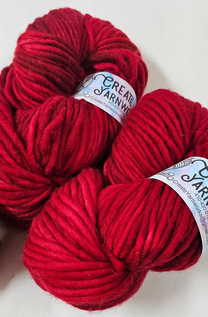 Ragin' Red in 100% Merino Super Bulky Yarn