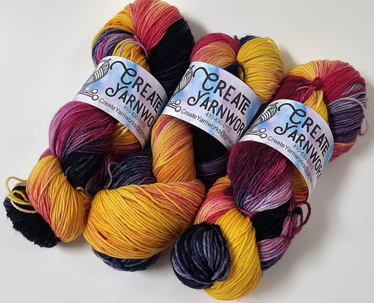 Mountain Sunset in Superwash Merino/Nylon (85/15) Blend Fingering Weight Yarn
