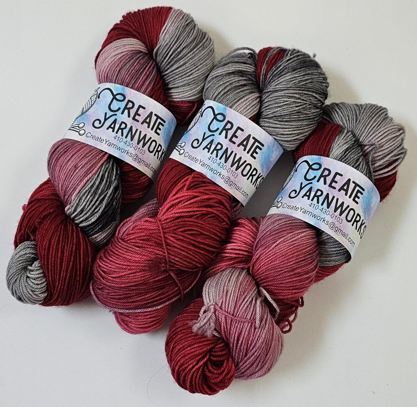 Crimson Slate in Superwash Merino/Nylon (85/15) Blend Fingering Weight Yarn