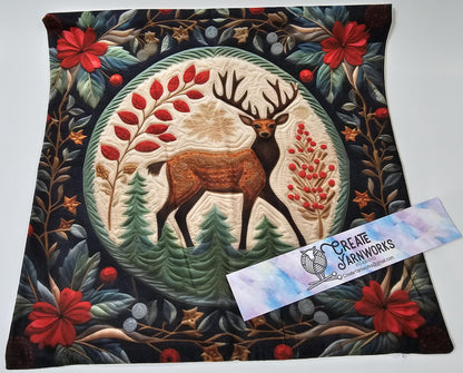 Special - Decorative 18"x18" Pillow - Quilted Look Colorful Deer