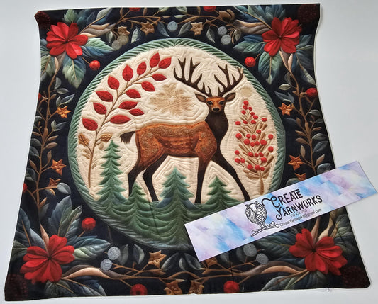 Special - Decorative 18"x18" Pillow - Quilted Look Colorful Deer