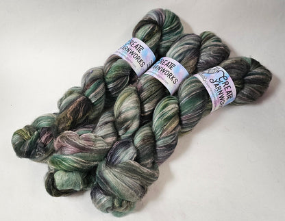 Mossy in Merino/Milk Fiber 67/33 blend Top 4oz braid