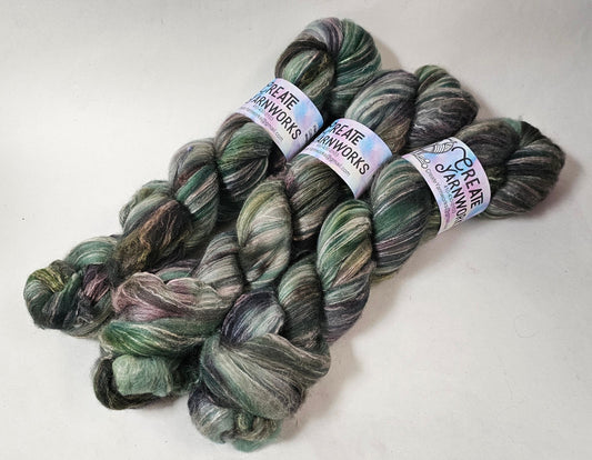 Mossy in Merino/Milk Fiber 67/33 blend Top 4oz braid