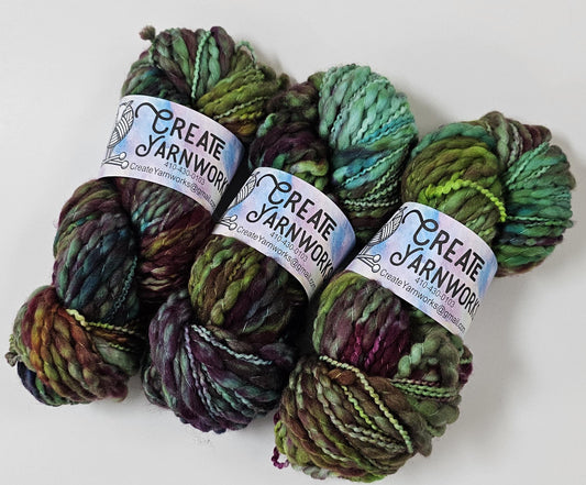 Pretty as a Peacock in Thick n Thin 100% Superwash Merino Bulky Yarn