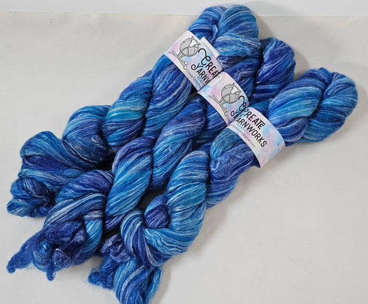 Blue Skies in Merino/Milk Fiber 67/33 blend Top 4oz braid