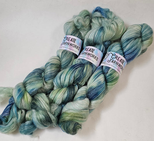 Oceans Deep in Merino/Milk Fiber 67/33 blend Top 4oz braid