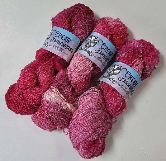 Pretty in Pink in Slub Superwash Merino/Nylon (90/10) Blend Fingering Weight Yarn