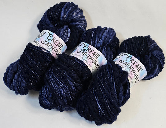 Navy in Thick n Thin 100% Superwash Merino Bulky Yarn