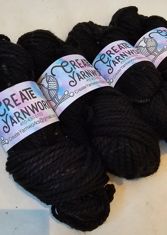 Almost Black in 100% Superwash Merino Bulky Yarn
