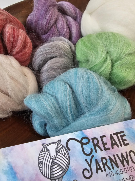Merino and Alpaca Blended Fiber for Needle Felting, Wet Felting, or Spinning