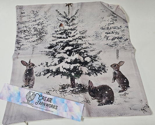 Special - Decorative 18"x18" Pillow - Rabbits at a Tree