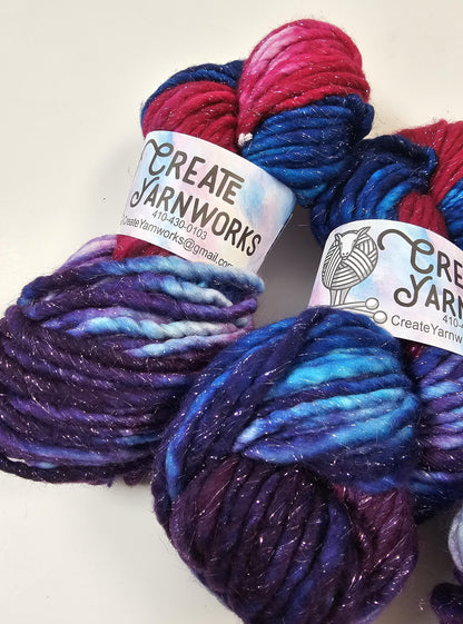 It's Electric! in Silver Sparkle Superwash Merino Blend  Super Bulky Weight Yarn