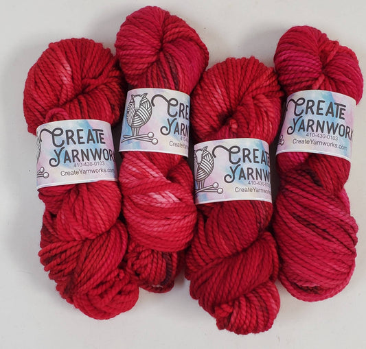 Ragin' Red in 100% Superwash Merino Bulky Yarn