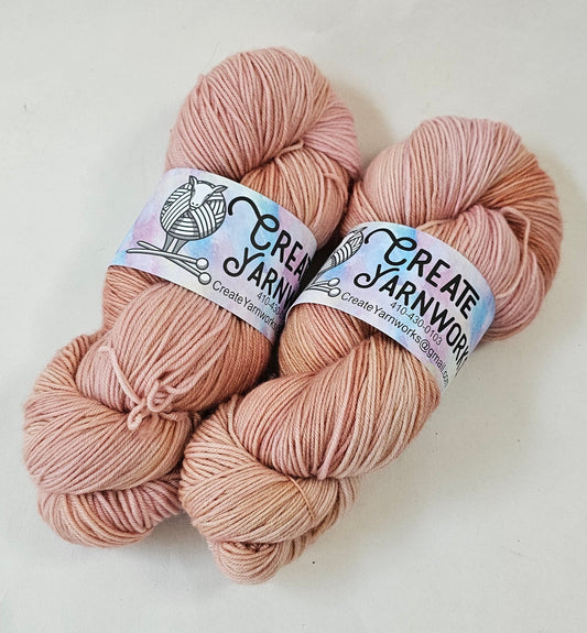 Broken Peach in Superwash Merino/Nylon (85/15) Blend Fingering Weight Yarn