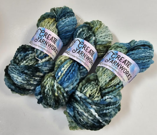 Oceans Deep in Thick n Thin 100% Superwash Merino Bulky Yarn