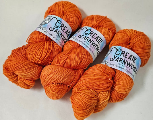 Pumpkin in Superwash Merino/Nylon (85/15) Blend Fingering Weight Yarn