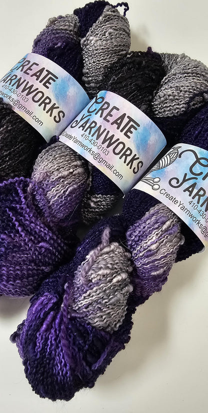 Purple Rain in Slub Superwash Merino/Nylon (90/10) Blend Fingering Weight Yarn