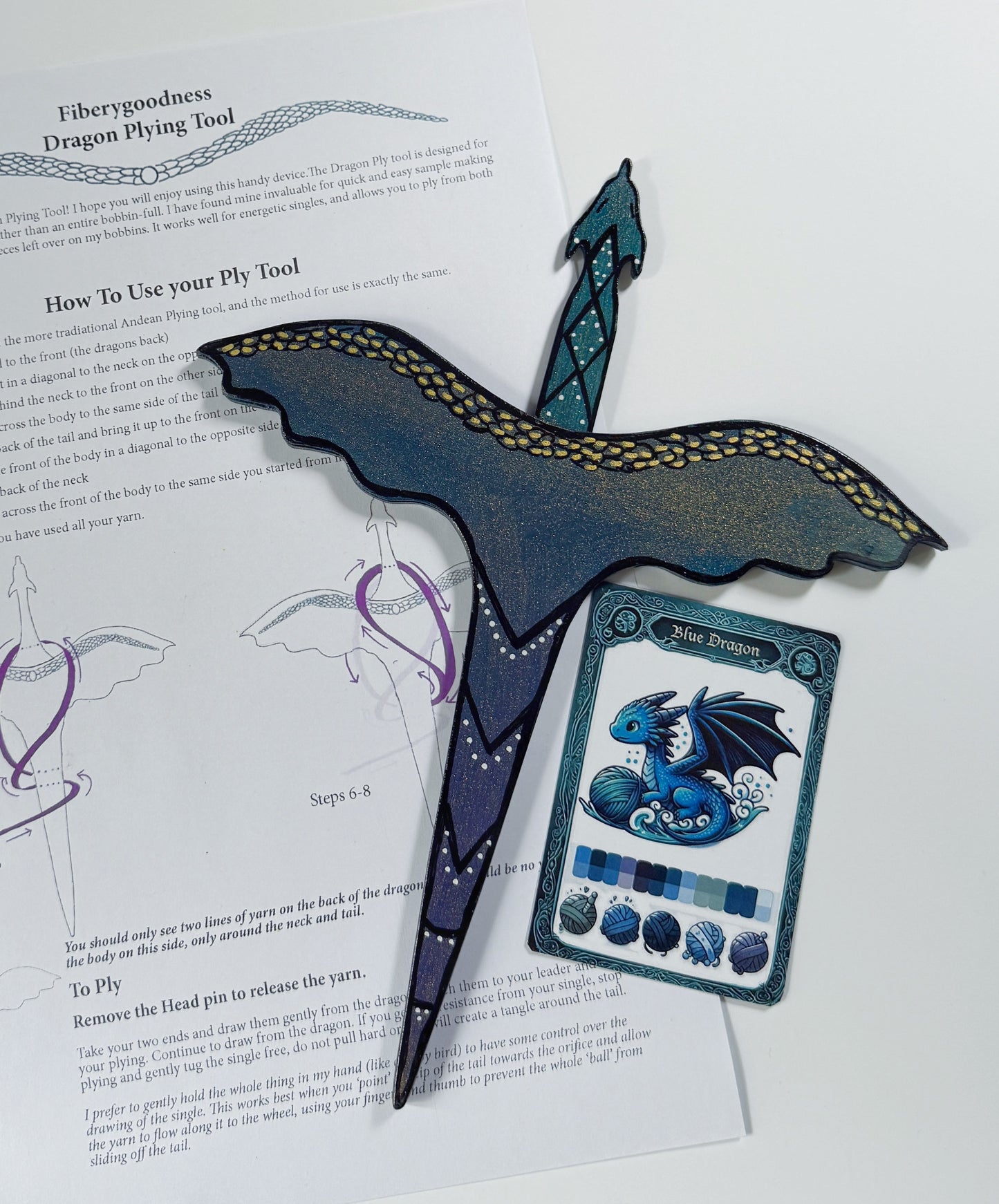 Suzy's Plying Dragon - Fiberygoodness - Handpainted or Natural Bamboo/Birch