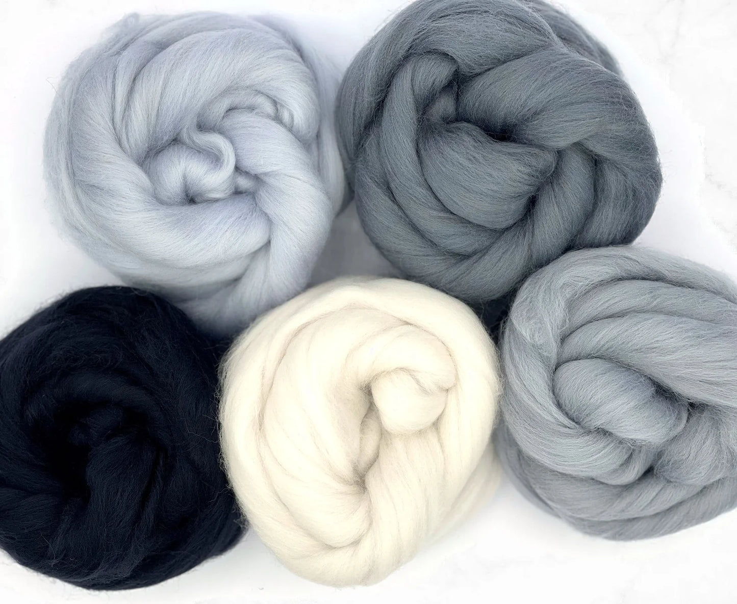 Stormy Skies in 23 micron Merino Fiber for Needle Felting, Wet Felting or Spinning