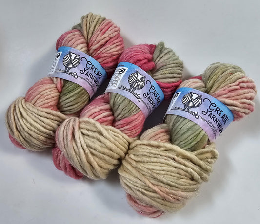 Rose Garden in Silver Sparkle Superwash Merino Blend  Super Bulky Weight Yarn