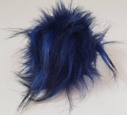 Faux Fur Pom Poms - Navy