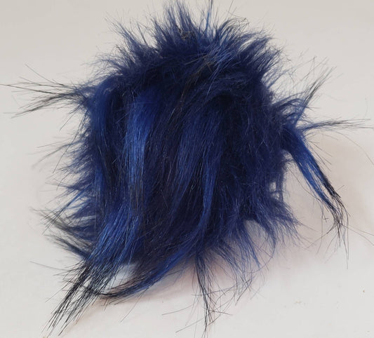 Faux Fur Pom Poms - Navy