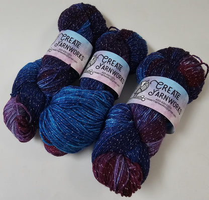 It's Electric in Silver Sparkle Superwash Merino Blend  Fingering Weight Yarn