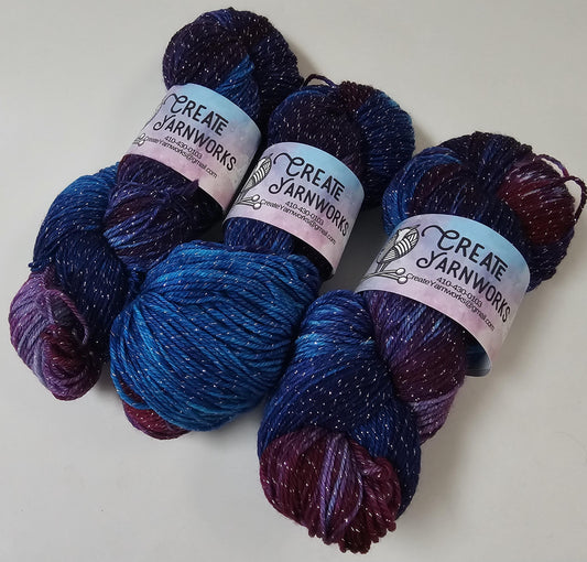 It's Electric in Silver Sparkle Superwash Merino Blend  Fingering Weight Yarn