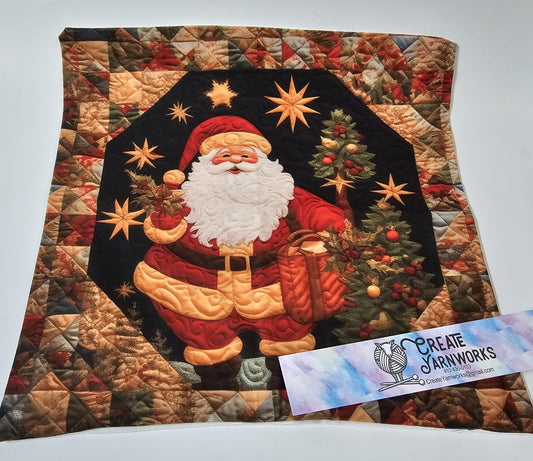 Special - Decorative 18"x18" Pillow - Quilted Look Santa