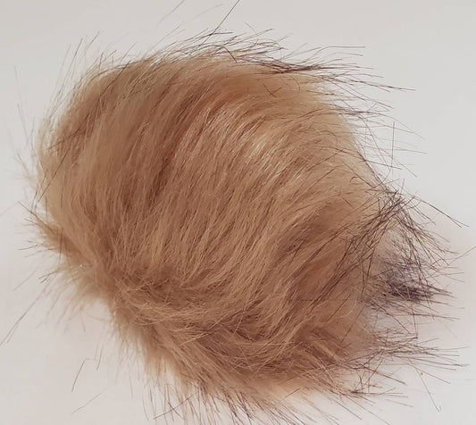 Faux Fur Pom Pom - Dark tan with dark tips