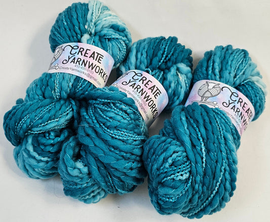 Tempting Teal in Thick n Thin 100% Superwash Merino Bulky Yarn