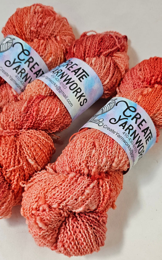 Broken Peach in Slub Superwash Merino/Nylon (90/10) Blend Fingering Weight Yarn