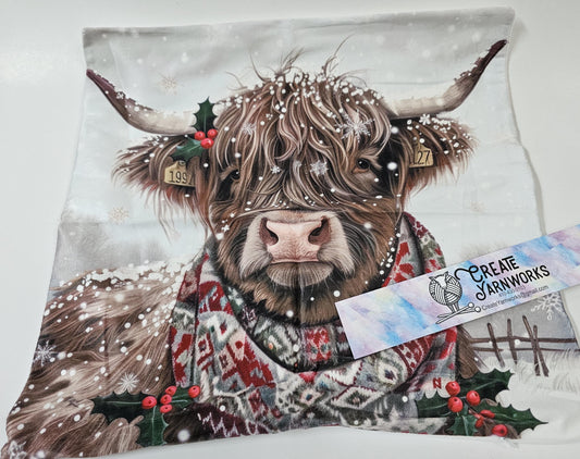 Special - Decorative 18"x18" Pillow - Winter Highland Cow - Highland Coo!