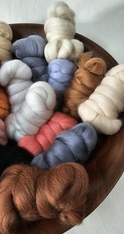 Naturals in 23 micron Merino Fiber for Needle Felting, Wet Felting, or Spinning