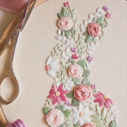 Rabbit in Flowers Embroidery Kit