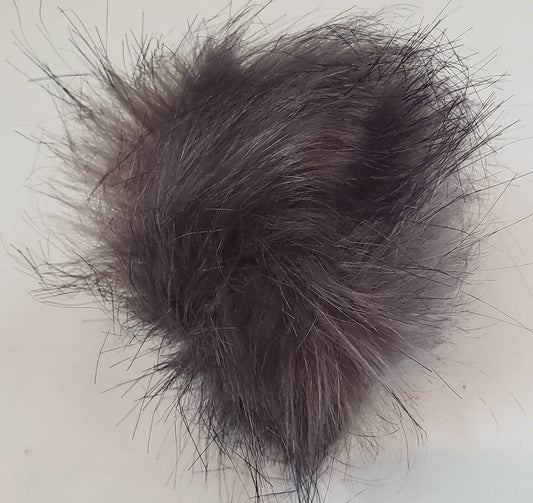 Faux Fur Pom Pom - Dark Grey