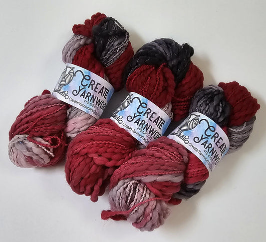 Crimson Slate in Thick n Thin 100% Superwash Merino Bulky Yarn