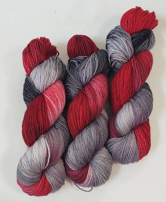 Crimson Slate in Superwash Merino/Nylon (85/15) Blend Fingering Weight Yarn