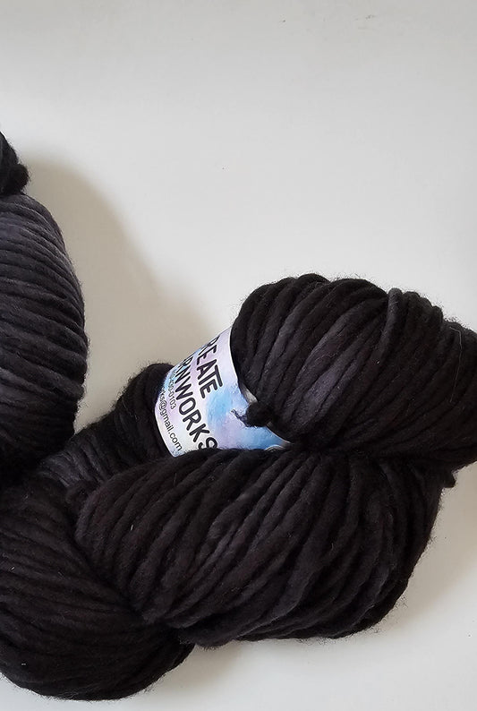 Almost Black in 100% Superwash Merino Super Bulky Yarn