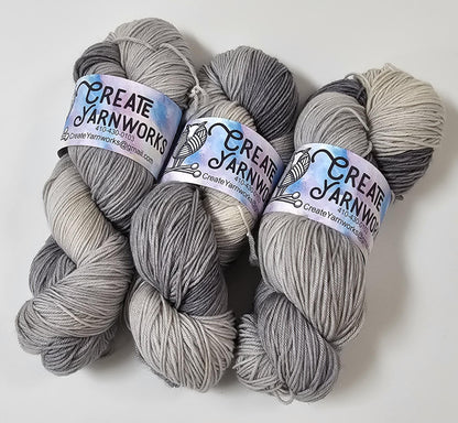 Stormy Skies in Superwash Merino/Nylon (85/15) Blend Fingering Weight Yarn